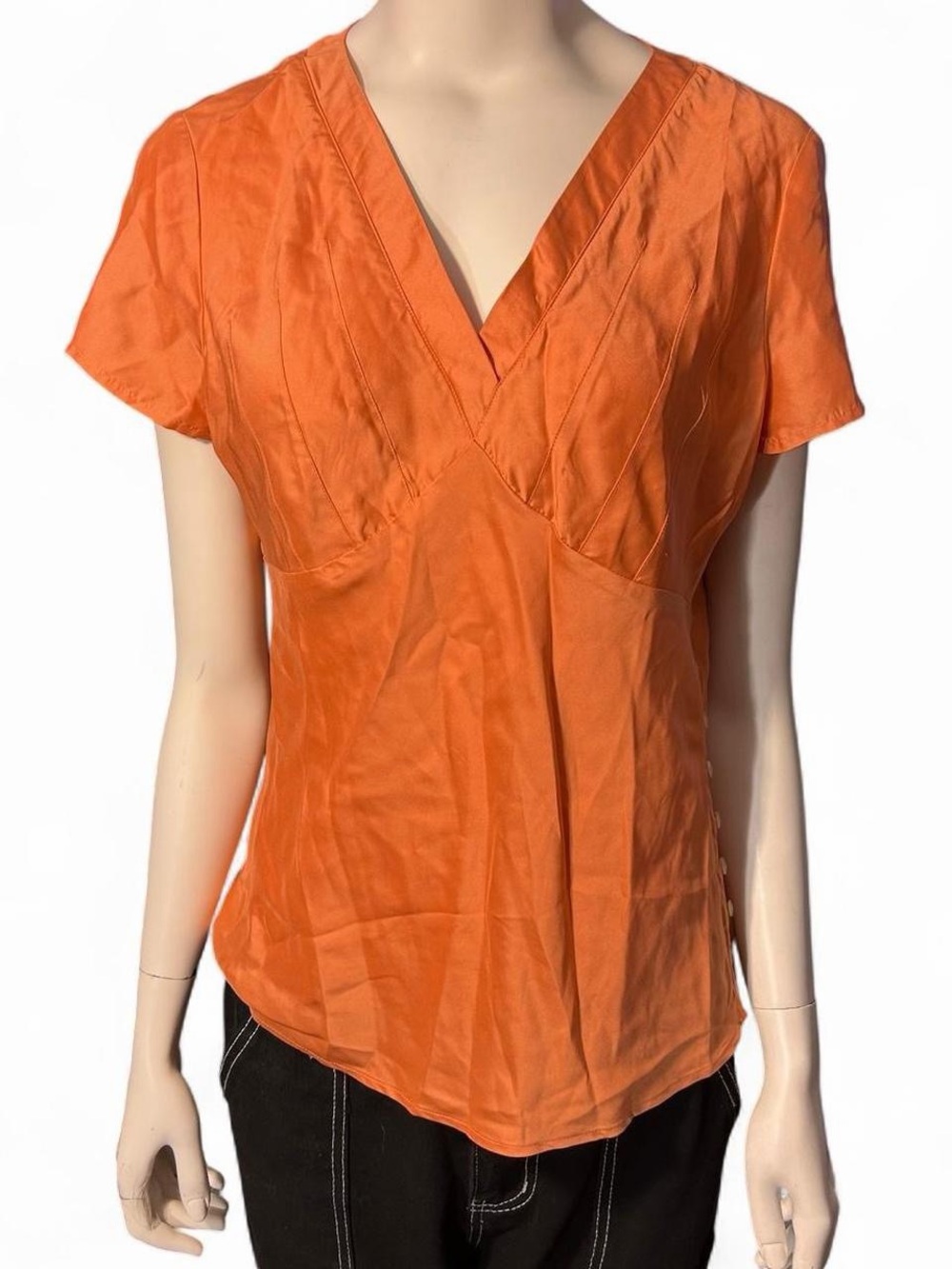 100% Silk Talbots Short Sleeve Blouse